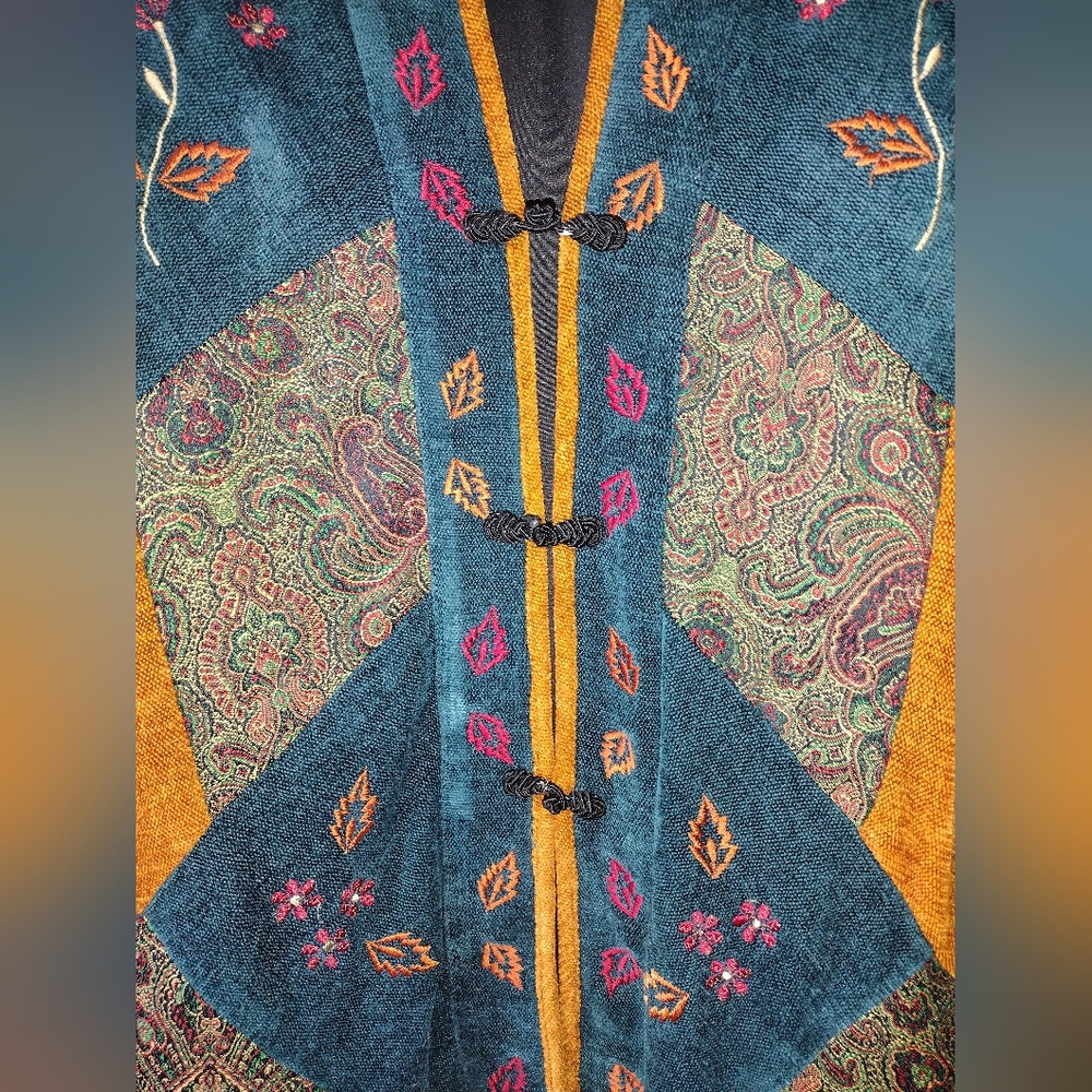 Beautiful Easy Chic Fall Pattern Patchwork Coat - image 4